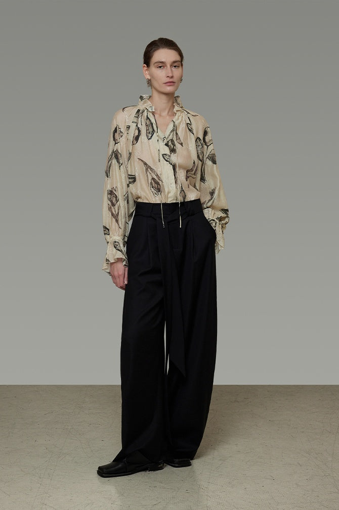 Effortless Chic Retro Print Blouse