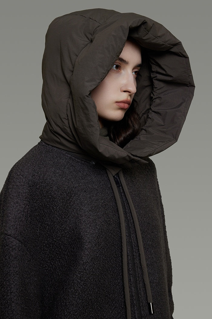 Quiet Luxury Wool Hooded Coat