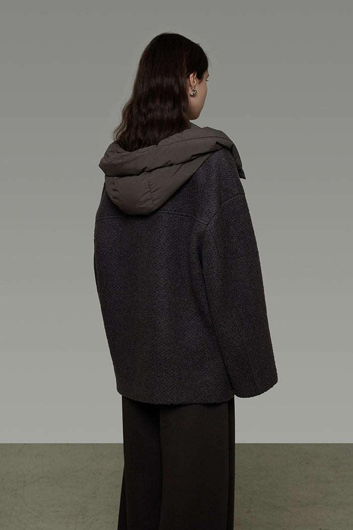 Quiet Luxury Wool Hooded Coat