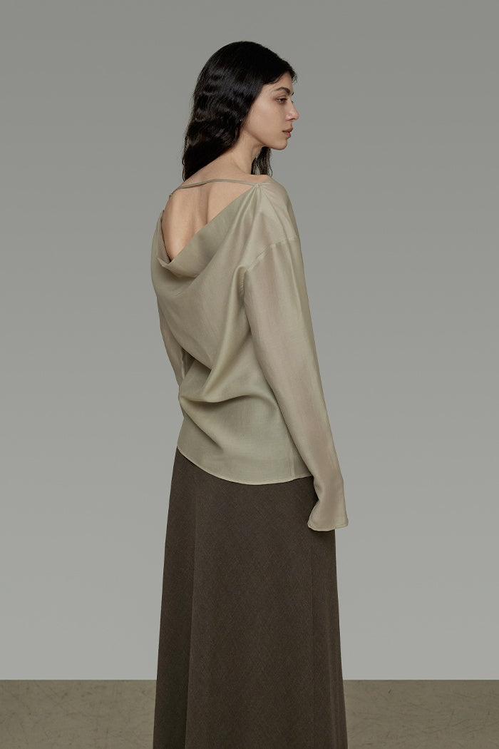 Whisper Silk Backless Blouse