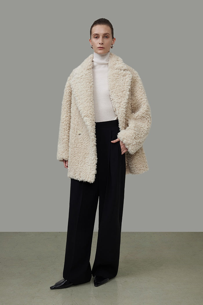 Chic Shearling Cropped Coat