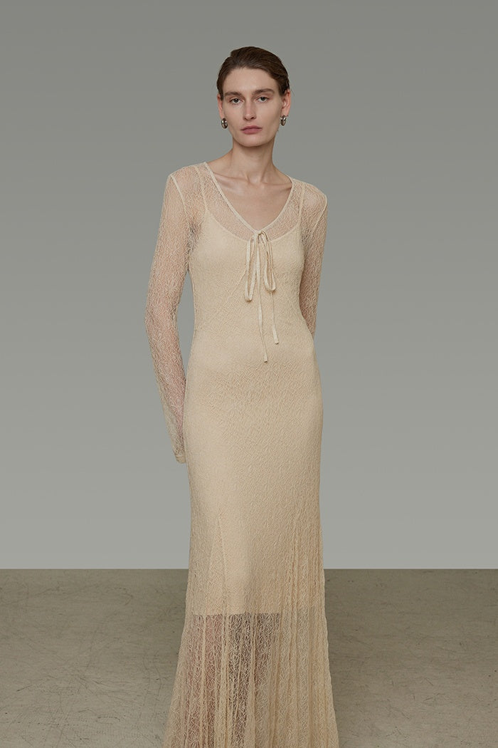 Whispered Elegance V-Neck Maxi Dress