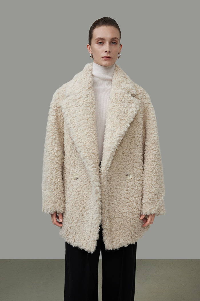 Chic Shearling Cropped Coat