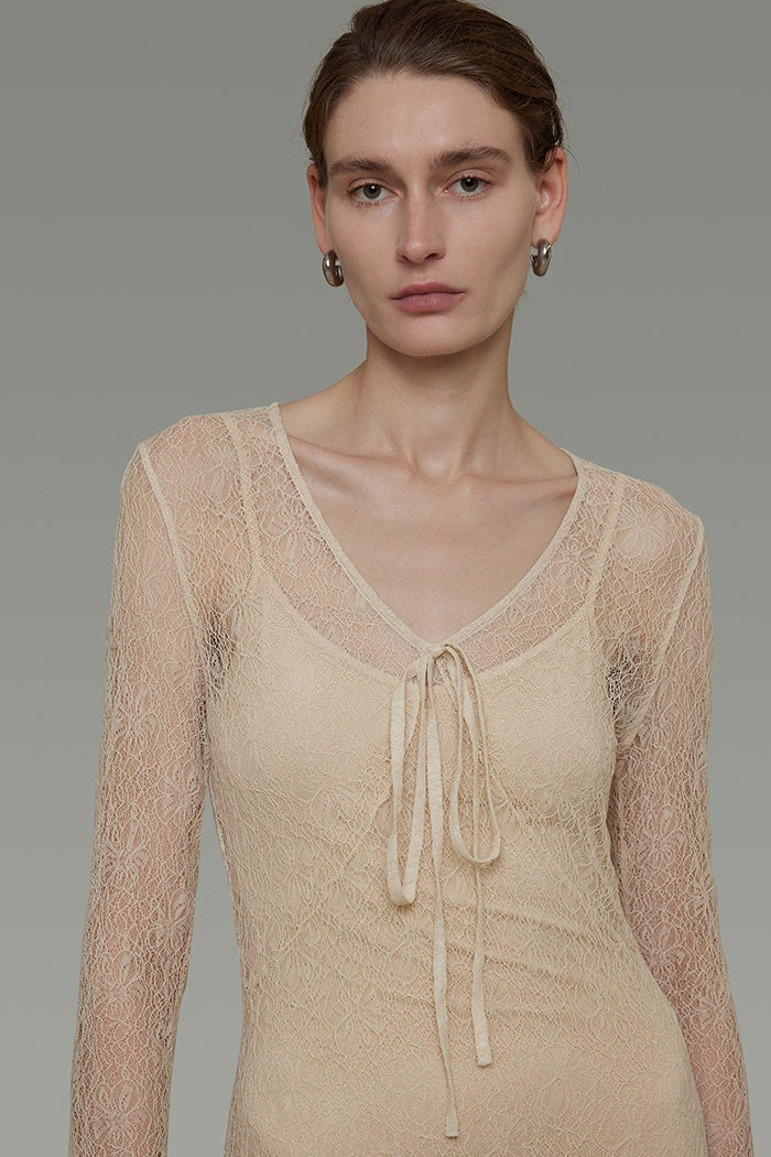 Whispered Elegance V-Neck Maxi Dress