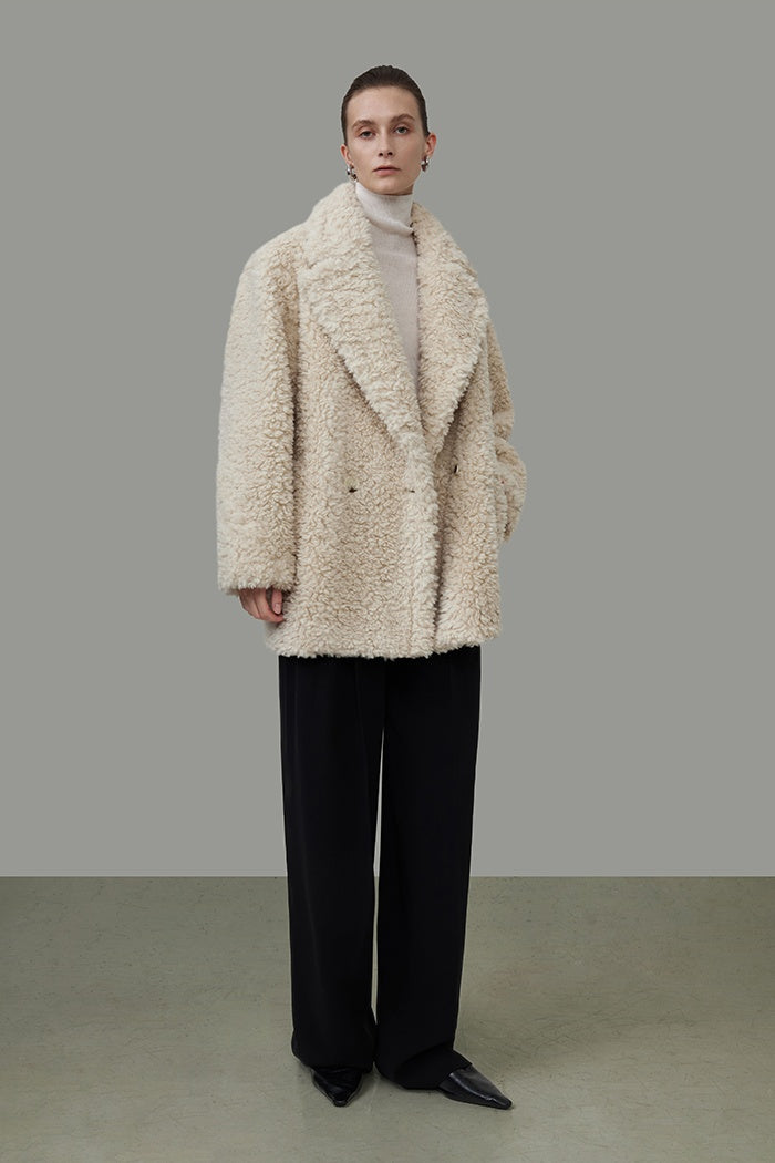 Chic Shearling Cropped Coat