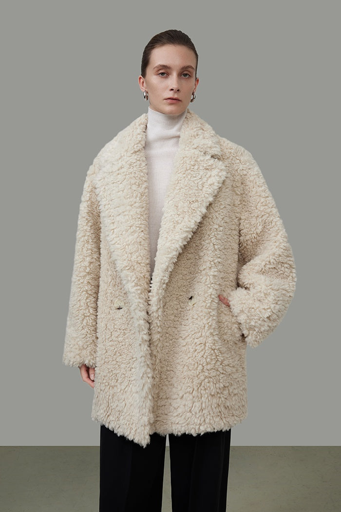 Chic Shearling Cropped Coat