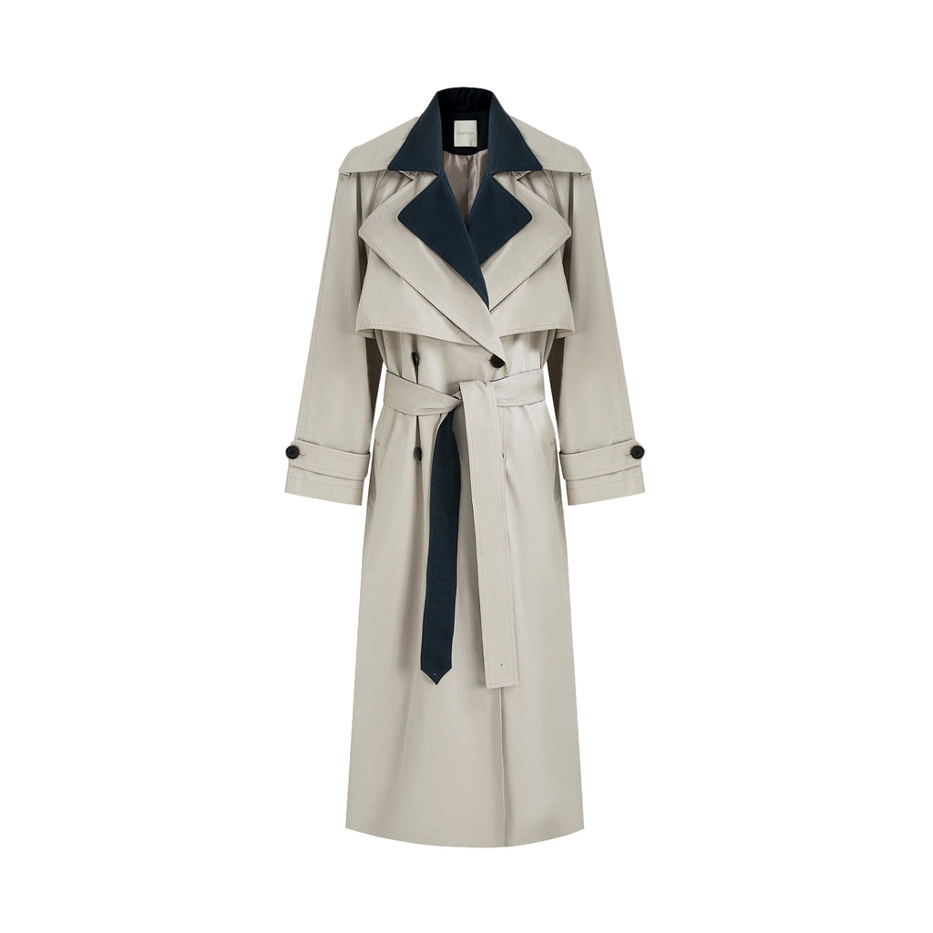 Elegant Contrast Trench Coat