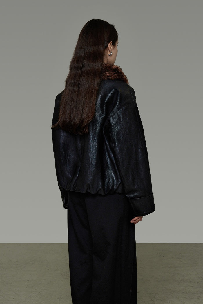 Urban Edge Shearling Contrast Jacket