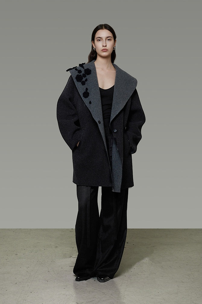 Refined Heirloom Wool Wrap Coat