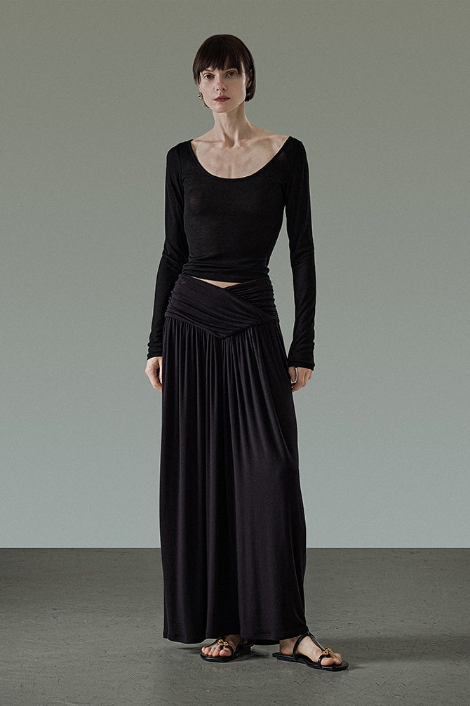 Sculpted Silhouette Maxi Skirt