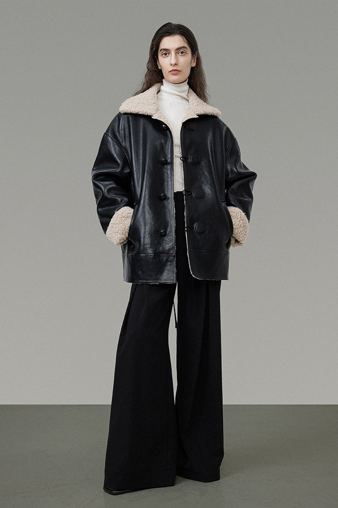 Urban Biker Faux Shearling Jacket