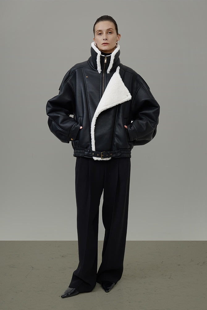 Urban Luxe Shearling Aviator Jacket