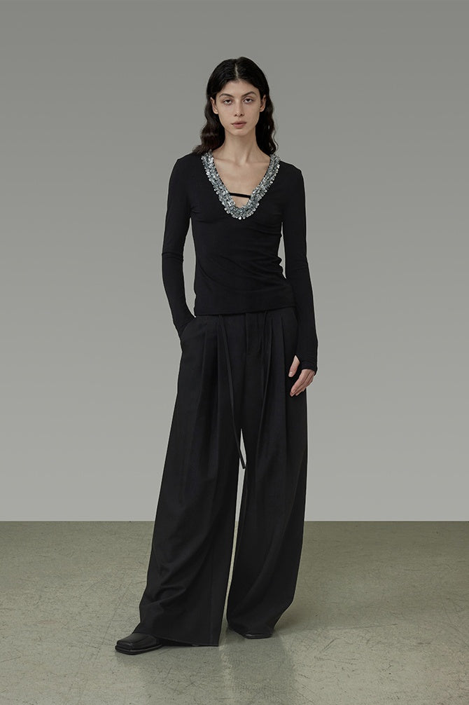 Sculpted Wide-Leg Trousers