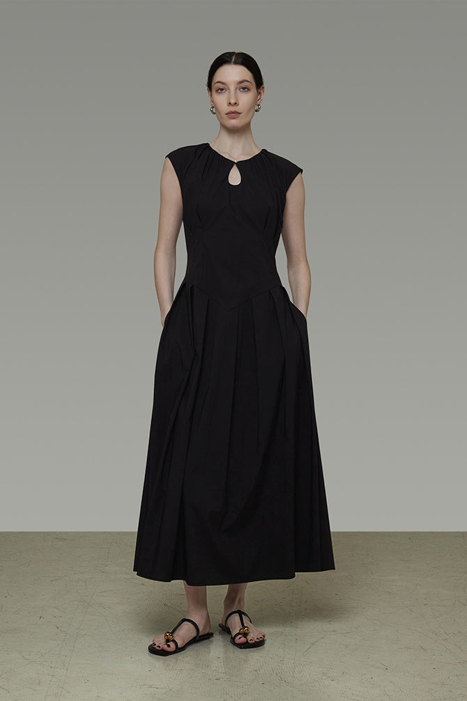 Silent Elegance Draped Neck Dress