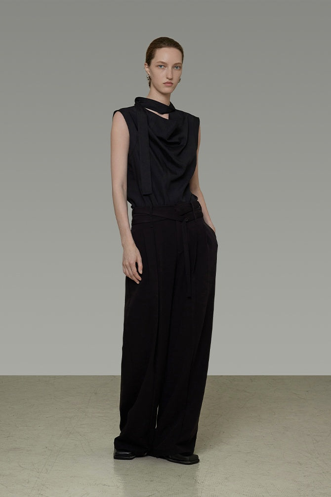Architectural Drape Sleeveless Top