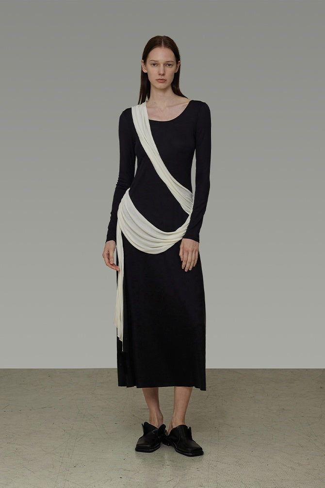 Silent Chic Color-Block Dress