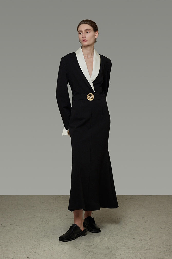 Sculpted V-Neck Satin Slip Dress