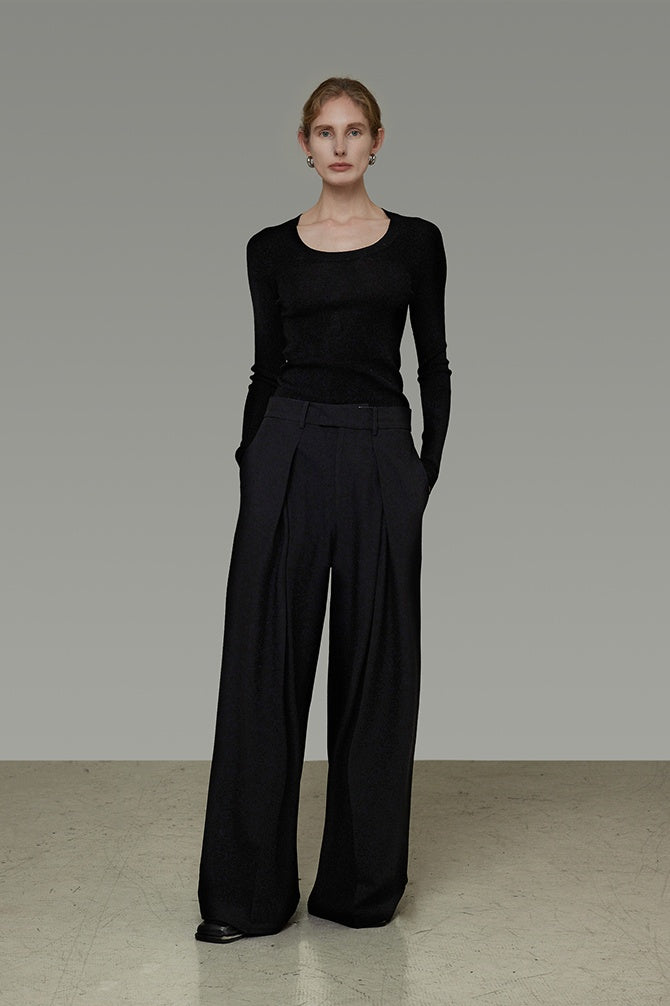Timeless Drape Wide-Leg Trousers