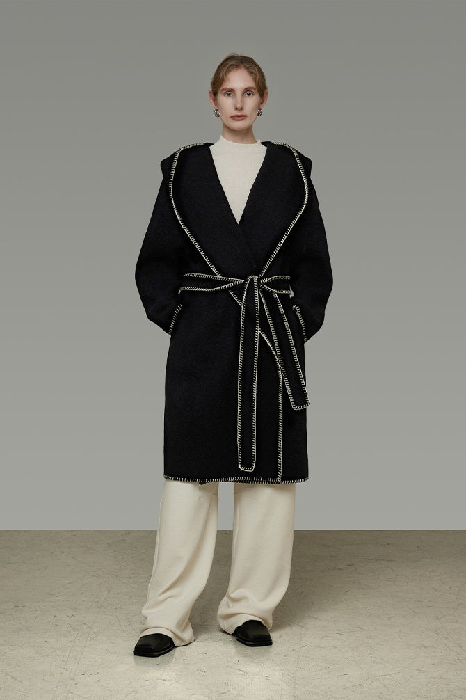 Artisan Wool Drape Coat