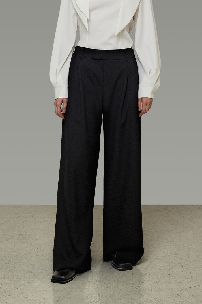 Sculpted High-Waist Wide-Leg Trousers