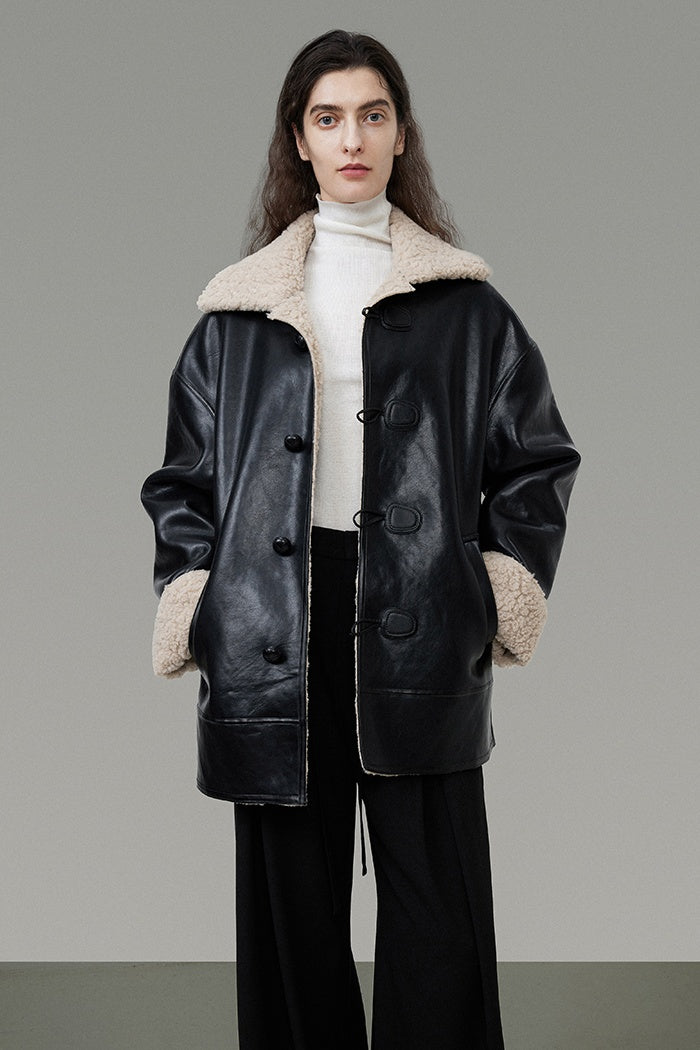 Urban Biker Faux Shearling Jacket