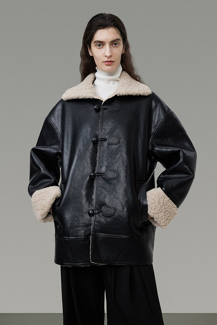 Urban Biker Faux Shearling Jacket