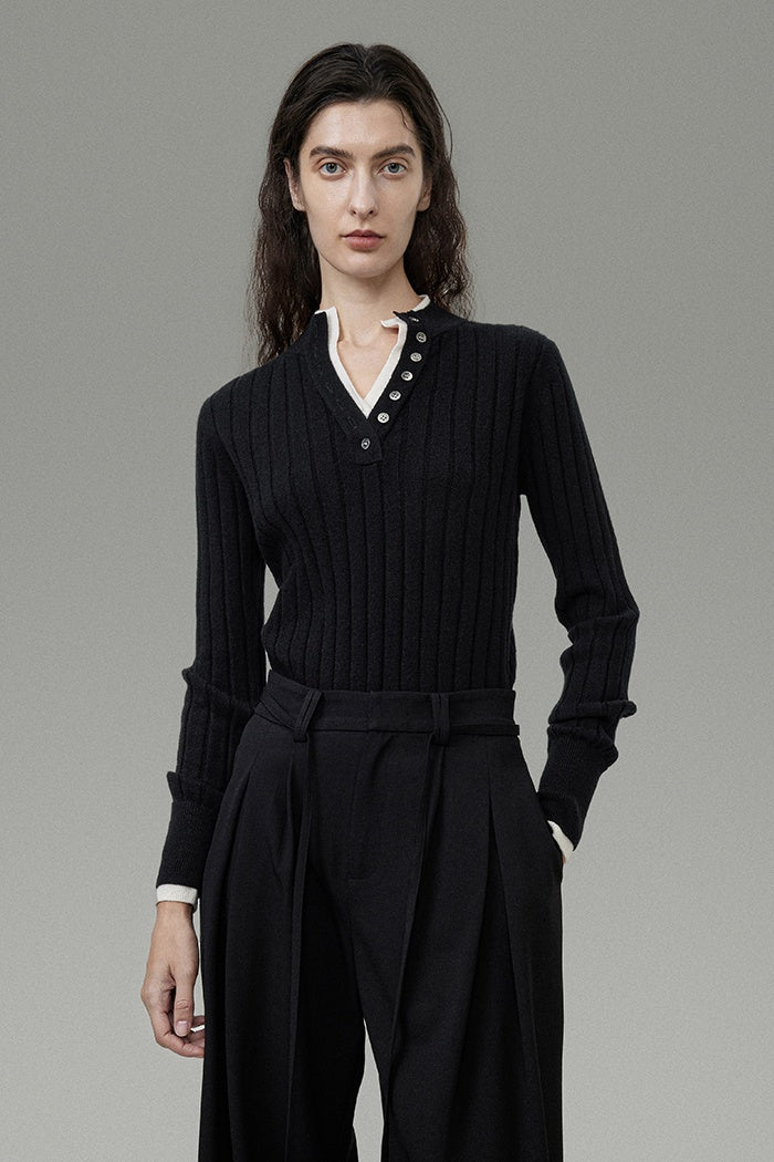 Effortless Chic Contrast Knit Top