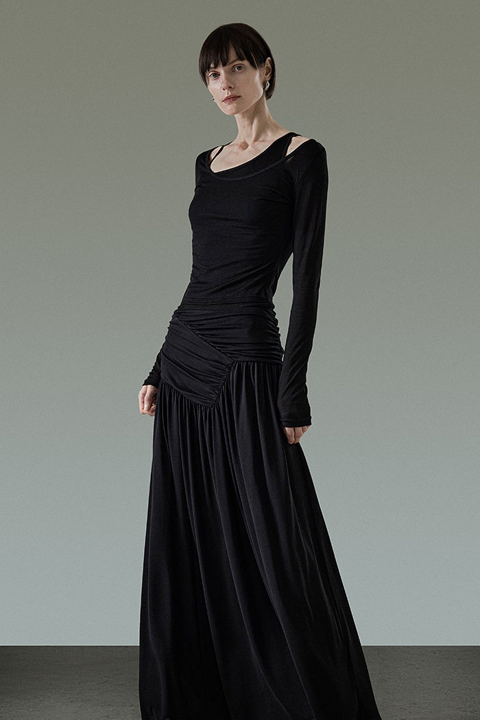 Sculpted Silhouette Maxi Skirt