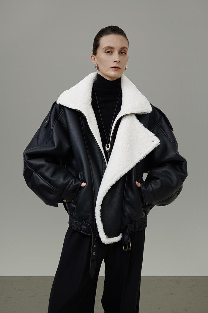 Urban Luxe Shearling Aviator Jacket