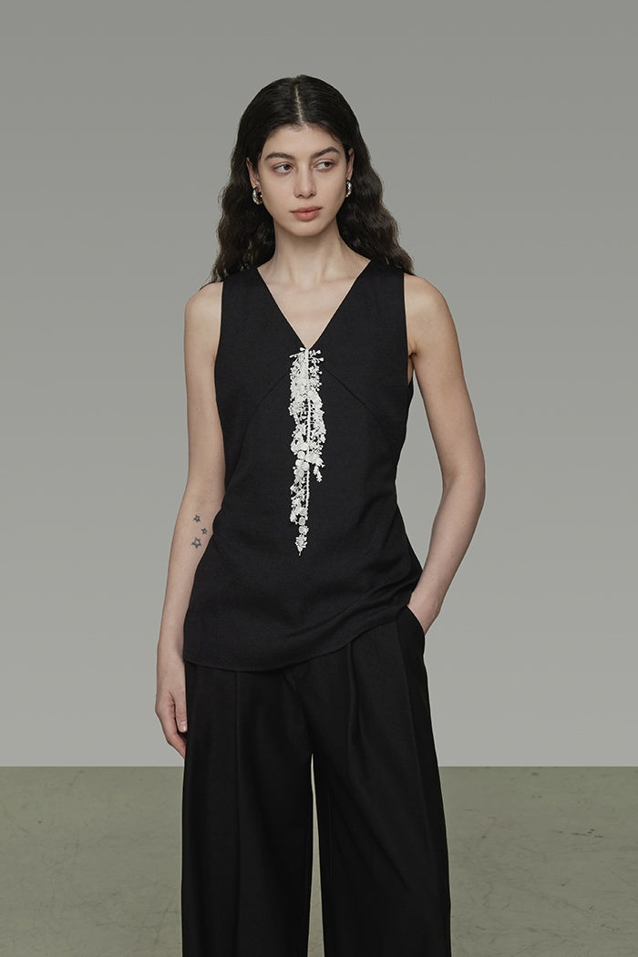 Sculpted Lace Trim Cami