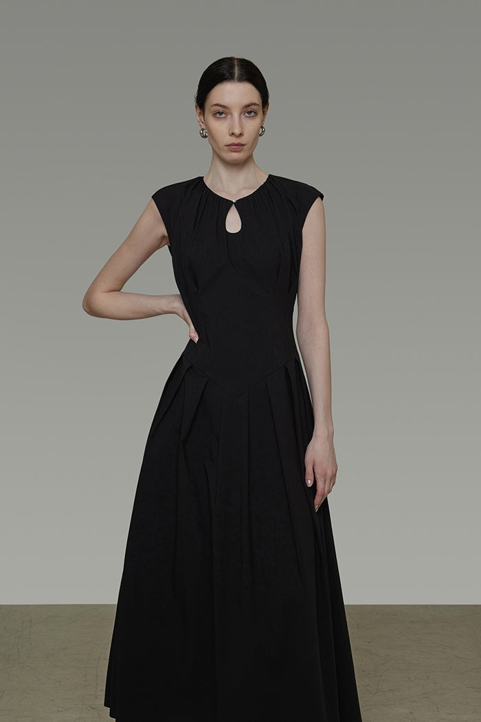 Silent Elegance Draped Neck Dress