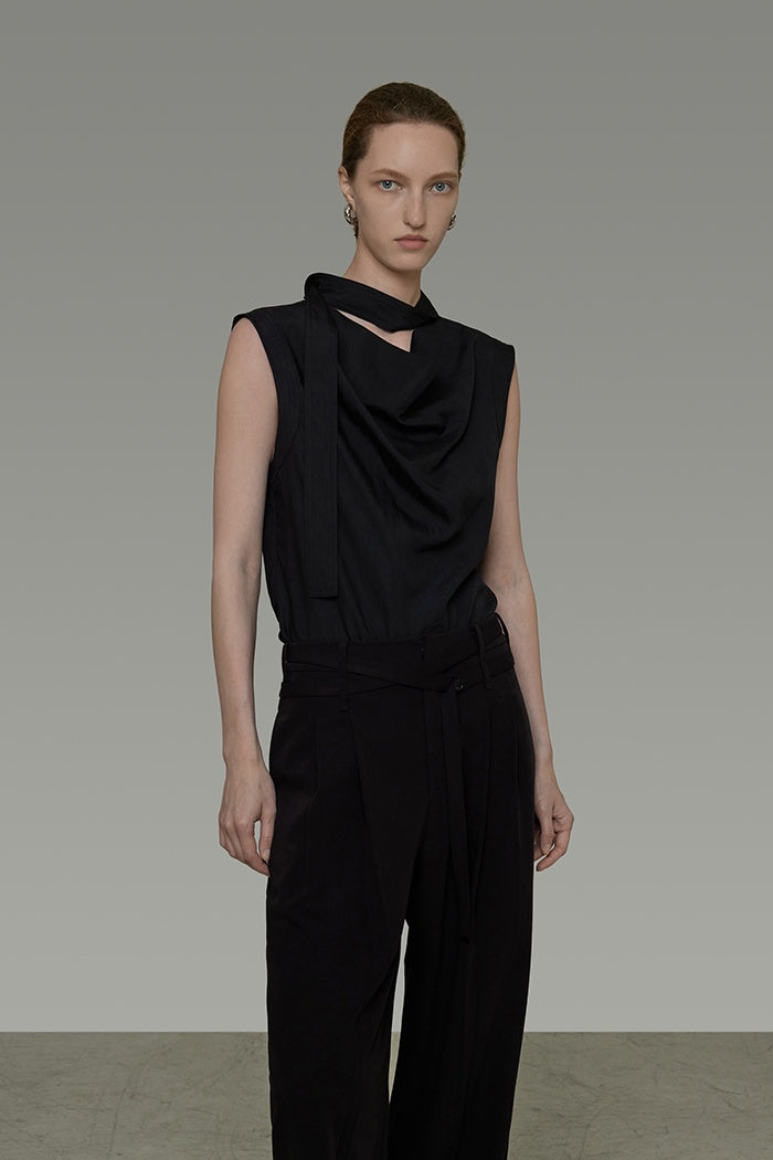Architectural Drape Sleeveless Top