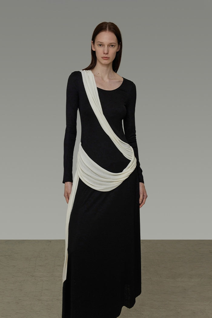 Silent Chic Color-Block Dress