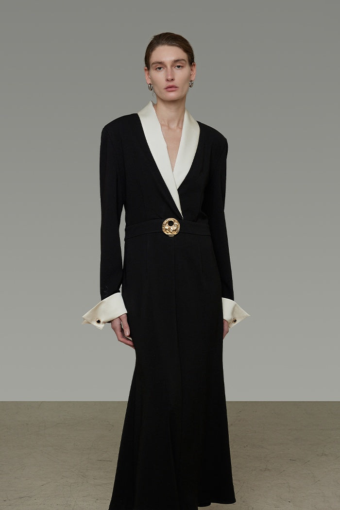 Sculpted V-Neck Satin Slip Dress