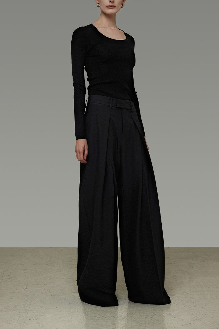 Timeless Drape Wide-Leg Trousers