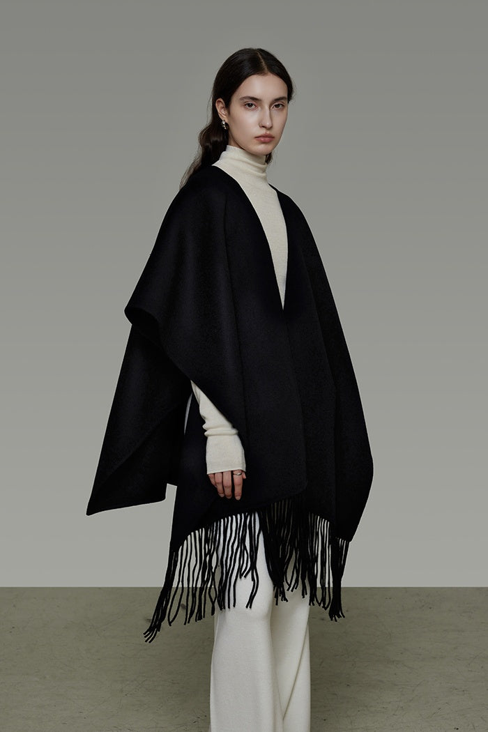 Chic Sculpted Cape Coat