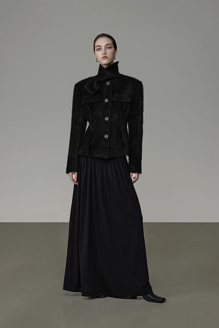 Sculpted Silhouette French Collar Coat