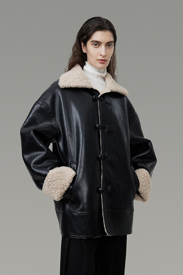 Urban Biker Faux Shearling Jacket