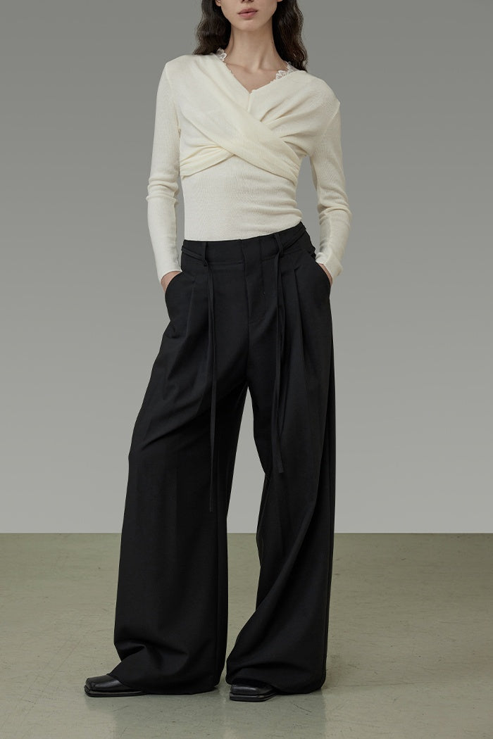 Sculpted Wide-Leg Trousers