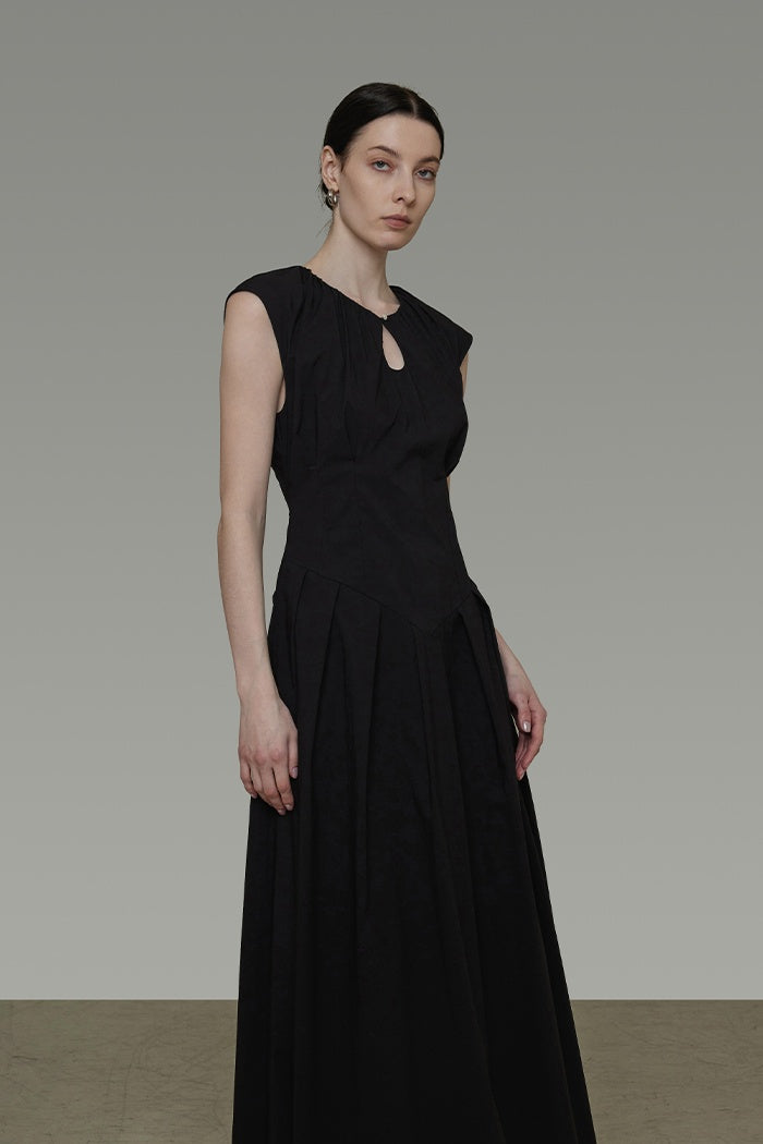 Silent Elegance Draped Neck Dress