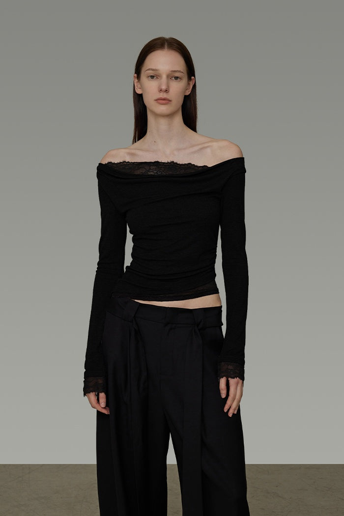 Sculpted Lace Knit Top