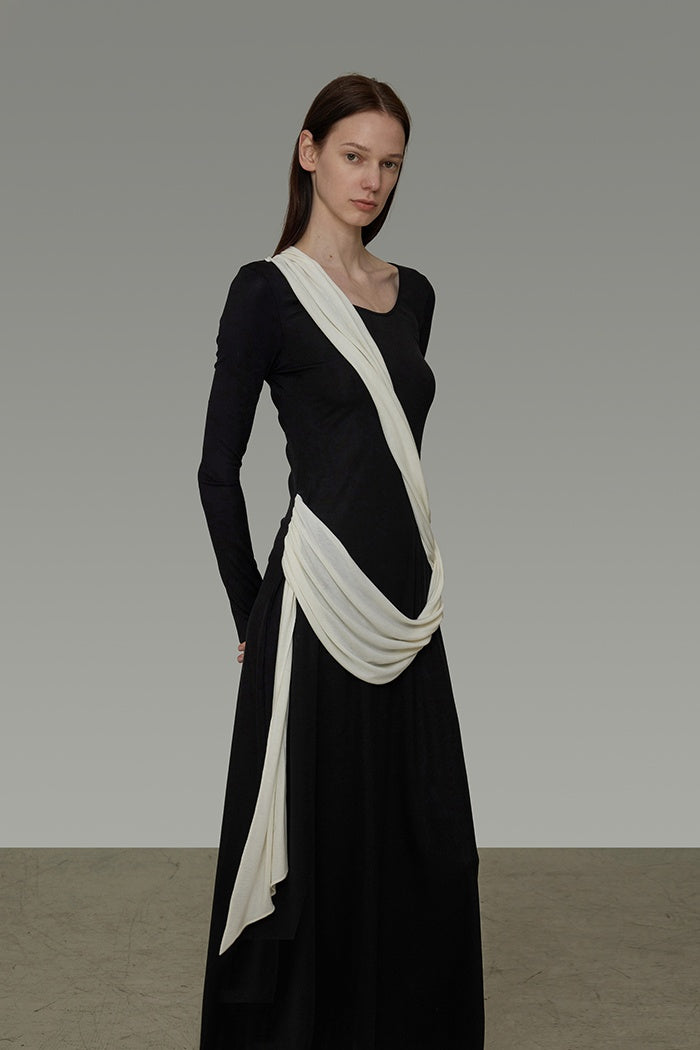 Silent Chic Color-Block Dress