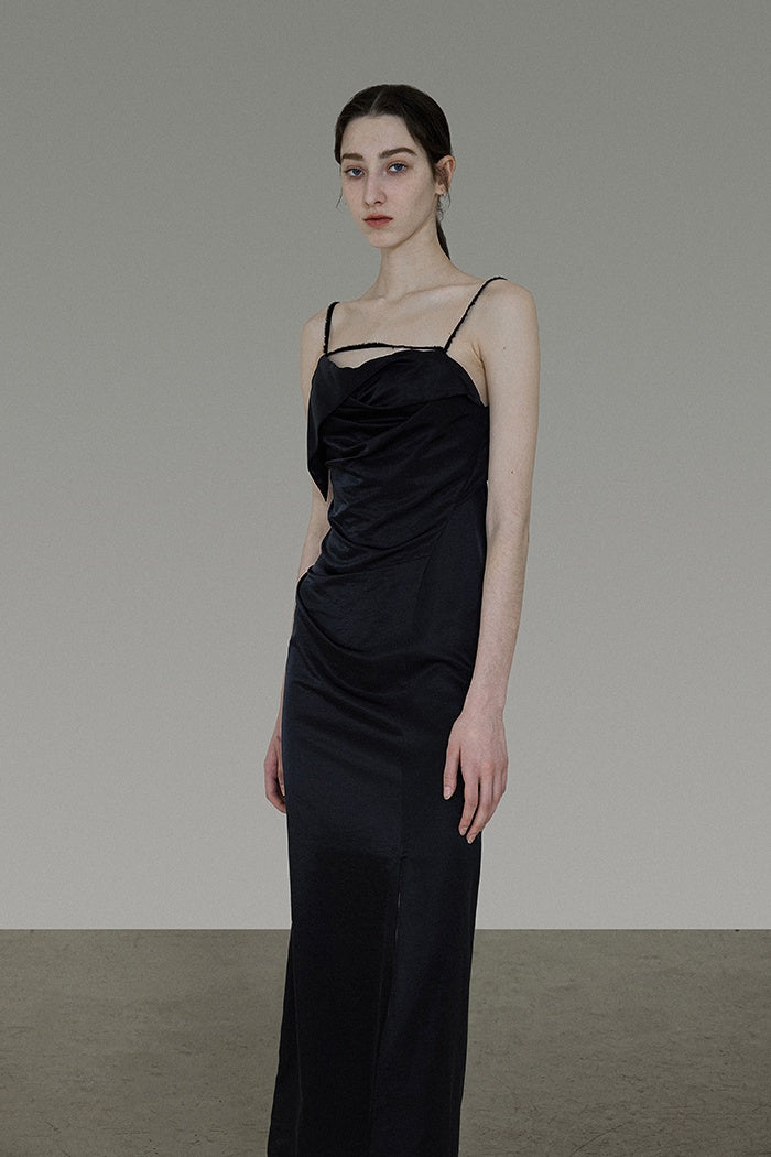 Unspoken Chic Black Slip Maxi Dress