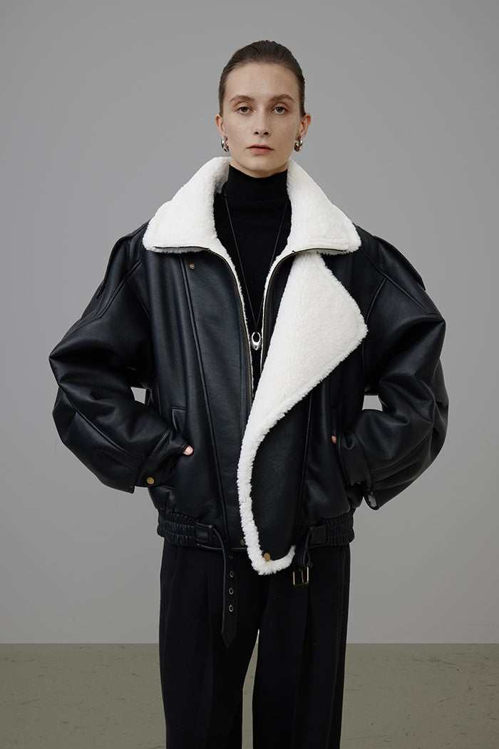 Urban Luxe Shearling Aviator Jacket