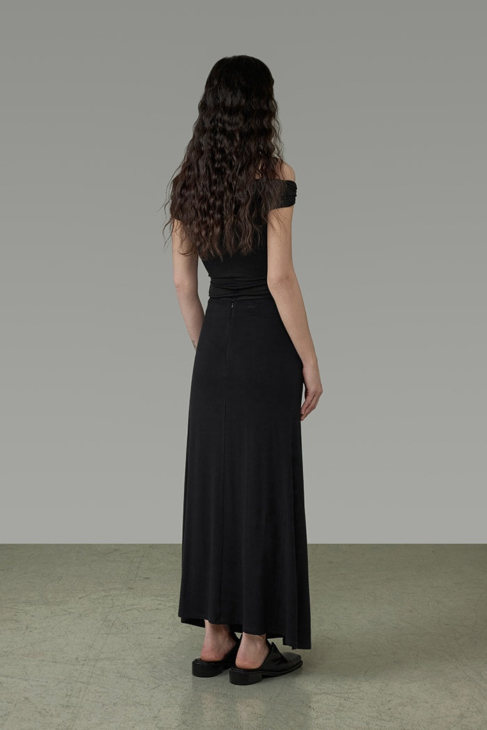 Sculpted Twist Midi Skirt