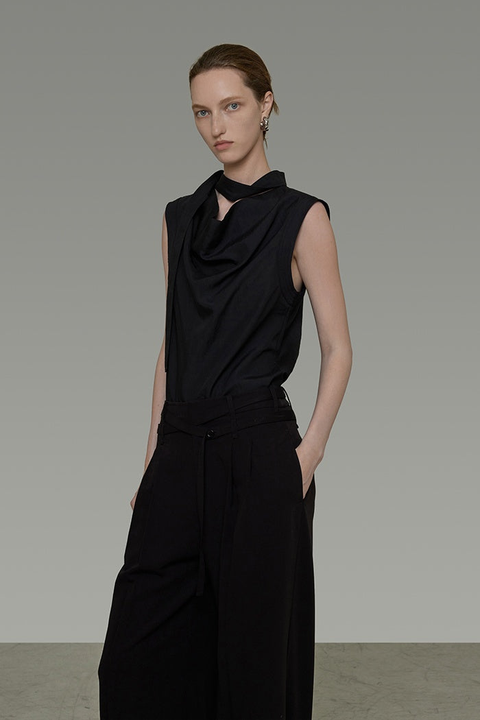 Architectural Drape Sleeveless Top