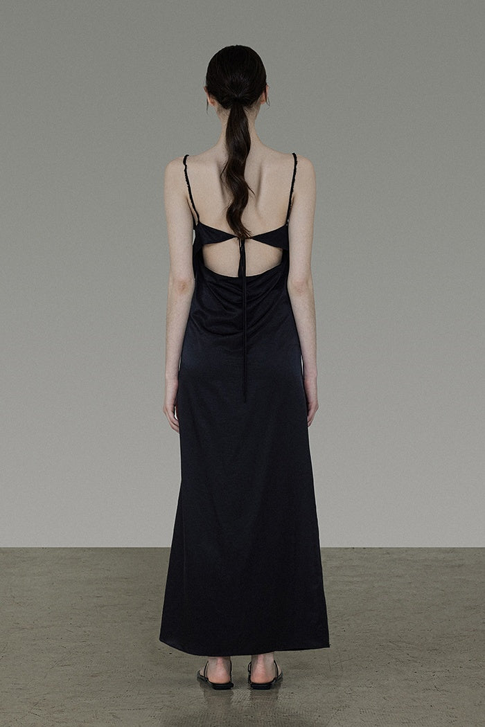 Unspoken Chic Black Slip Maxi Dress