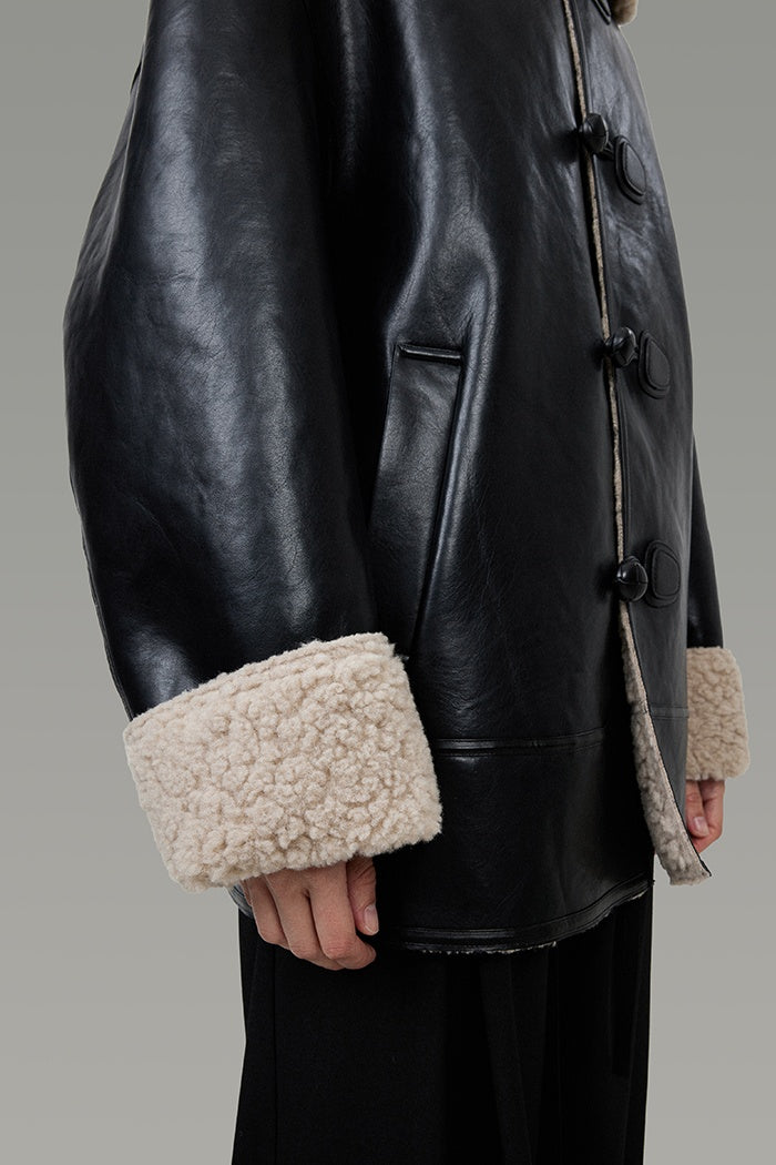 Urban Biker Faux Shearling Jacket
