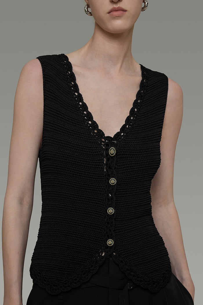 Effortless Chic Knit V-Neck Shell