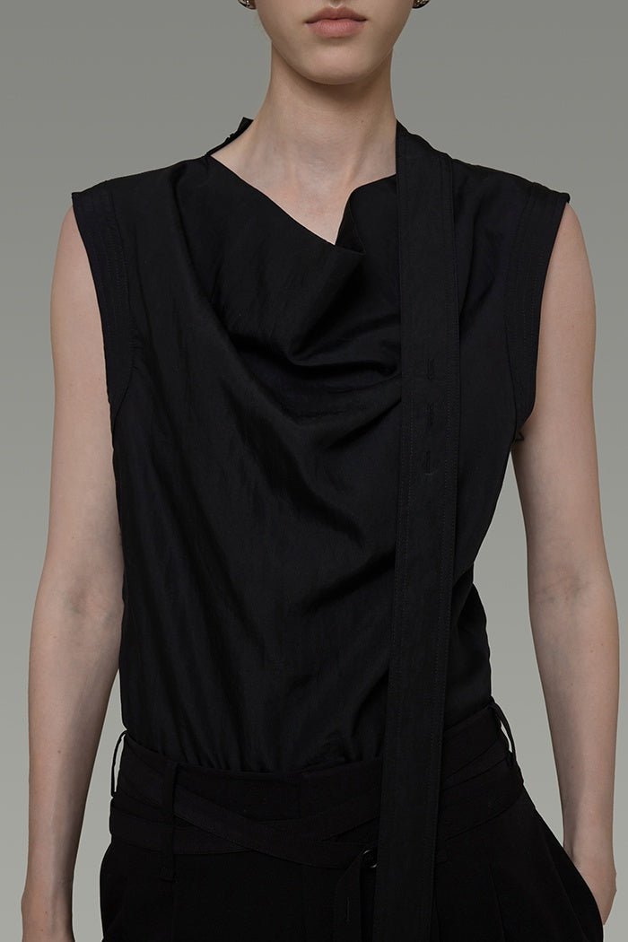 Architectural Drape Sleeveless Top